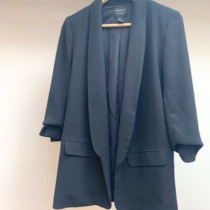 Forever 21 Contemporary Black 3/4 Sleeve Blazer Size Small